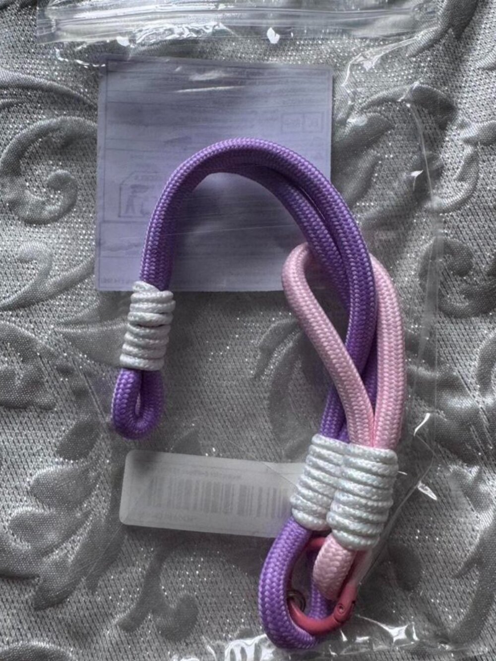 Purple / Pink Rope Wrist Strap Keychain 11 Inch Phone Charm Lanyard